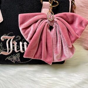New Coquette Dusty Rose Velour Bow for Bag/Purse/Tote